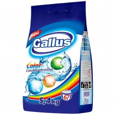 Gallus - концентрированный стиральный порошок для стирки белого и цветного белья, 5.4кг