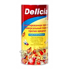 Delicia - Активная пищевая гранулированная приманка против вредных насекомых, 250 гр
